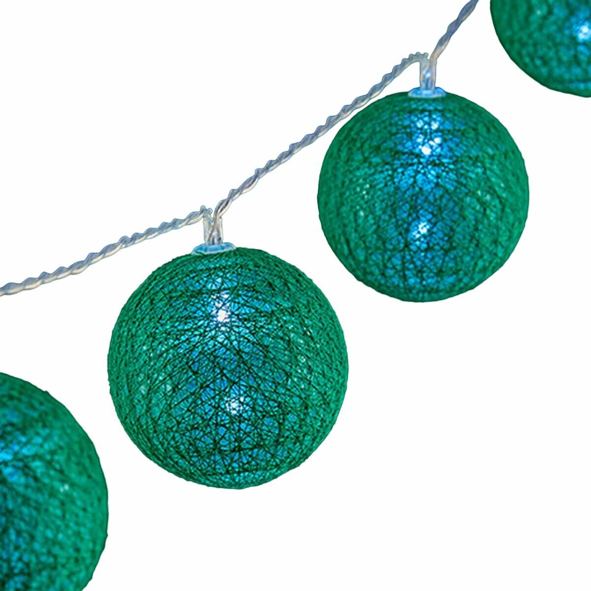 Wreath of LED Balls Green 2 m Ø 5 cm