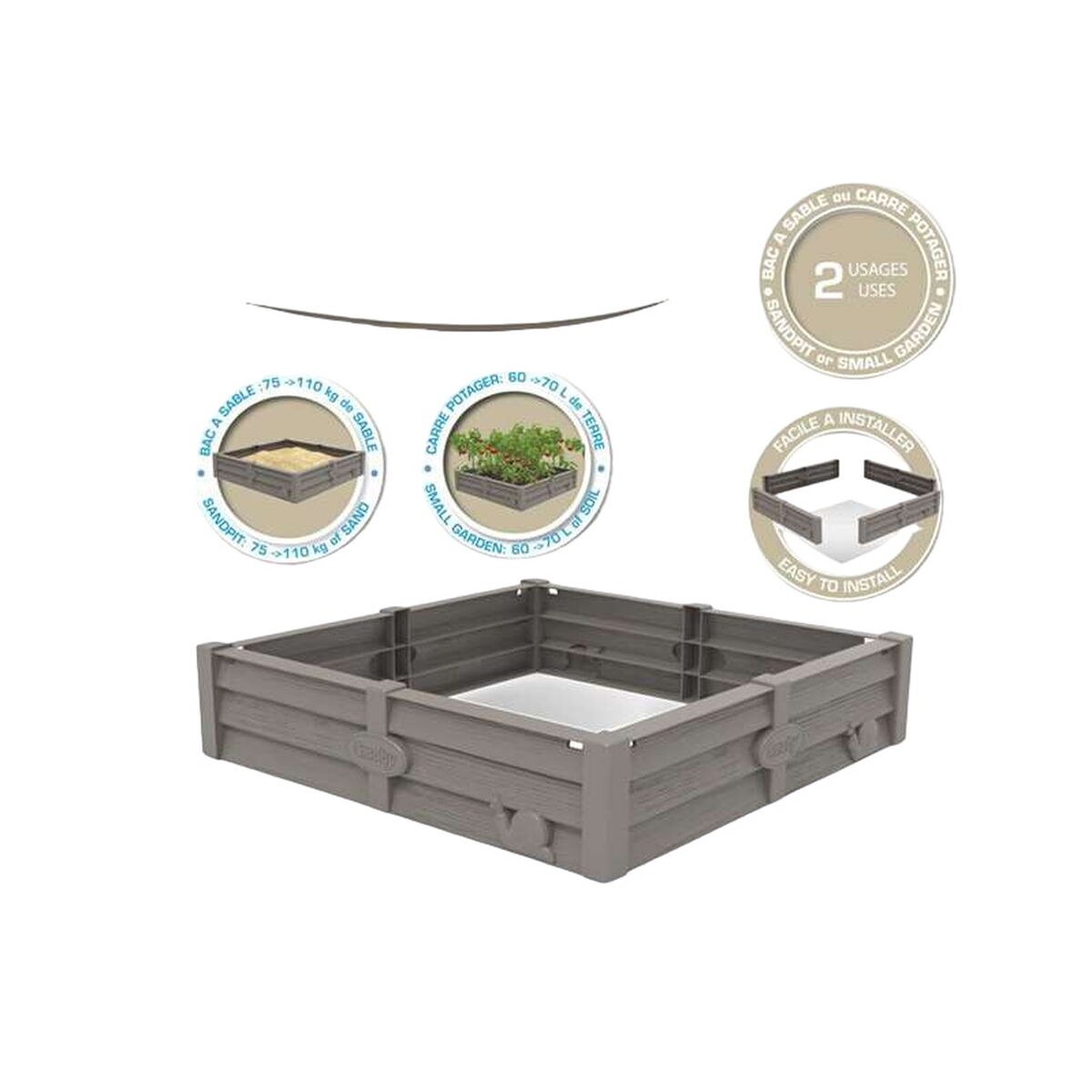 Sandpit Plastic 77 x 76 x 17 cm 60 L