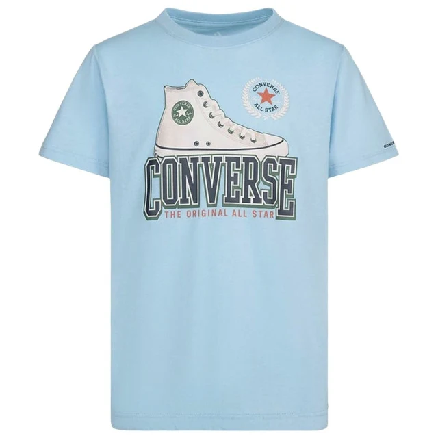 Child's Short Sleeve T-Shirt Script Sneaker Gfx Sky blue