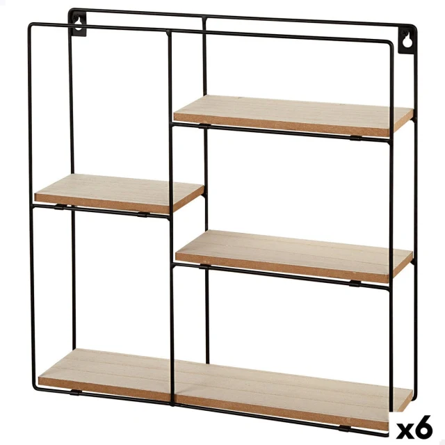 Shelves Iron MDF Wood 40 x 40 x 10 cm (6 Units)