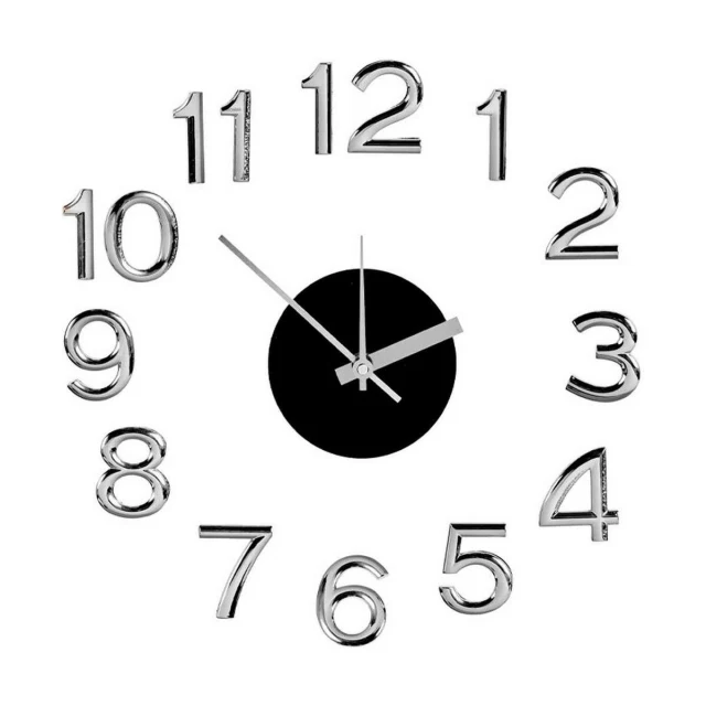 Wall Clock White Silver ABS EVA Ø 35 cm Sticker (6 Units)
