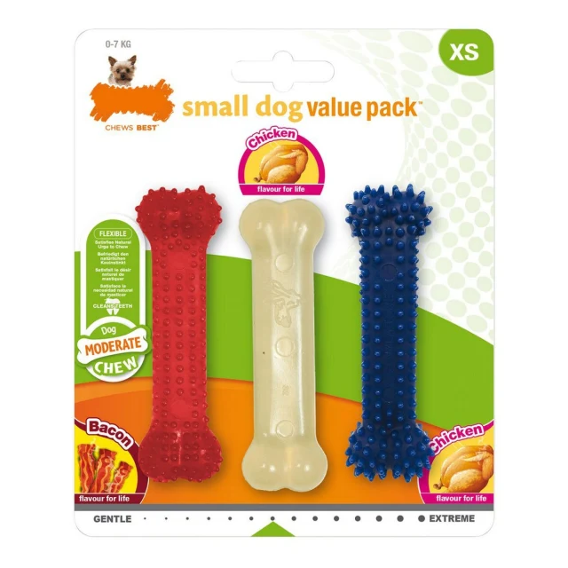 Dog chewing toy Value Pack Bacon Size S Chicken Thermoplastic (3 pcs)