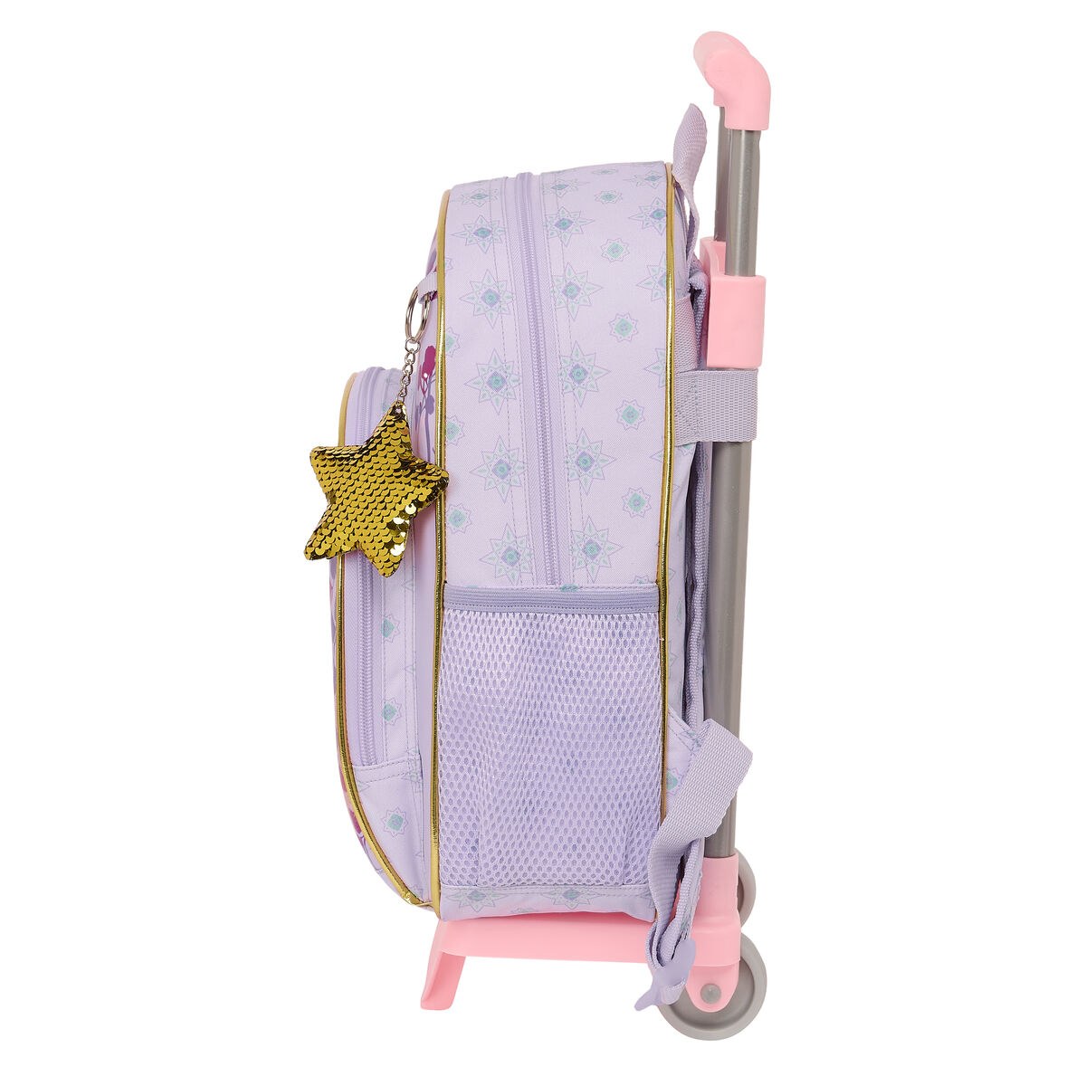 School Rucksack with Wheels Lilac 28 x 34 x 10 cm