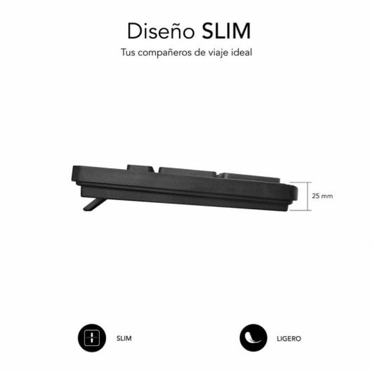 Keyboard SUBKBC-0SSK50 Black Spanish Qwerty QWERTY