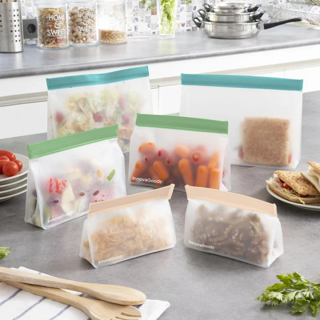 Set of Reusable Hermetically-sealed Bags Zags 6 Units