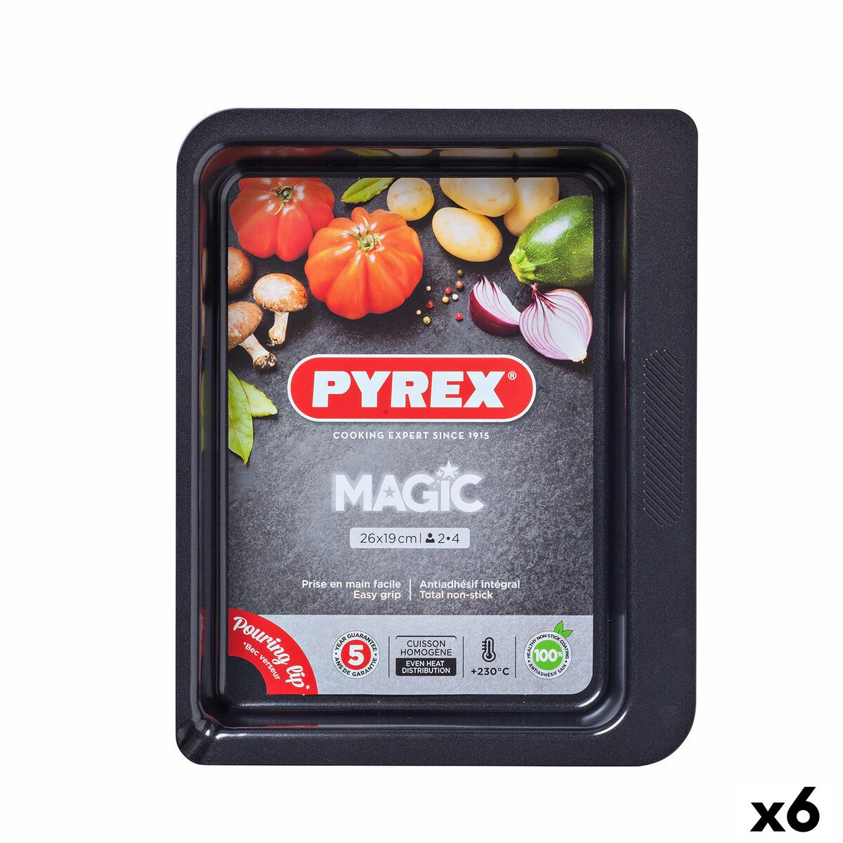 Oven Dish Magic Rectangular 26 x 18 cm Metal 6 Units