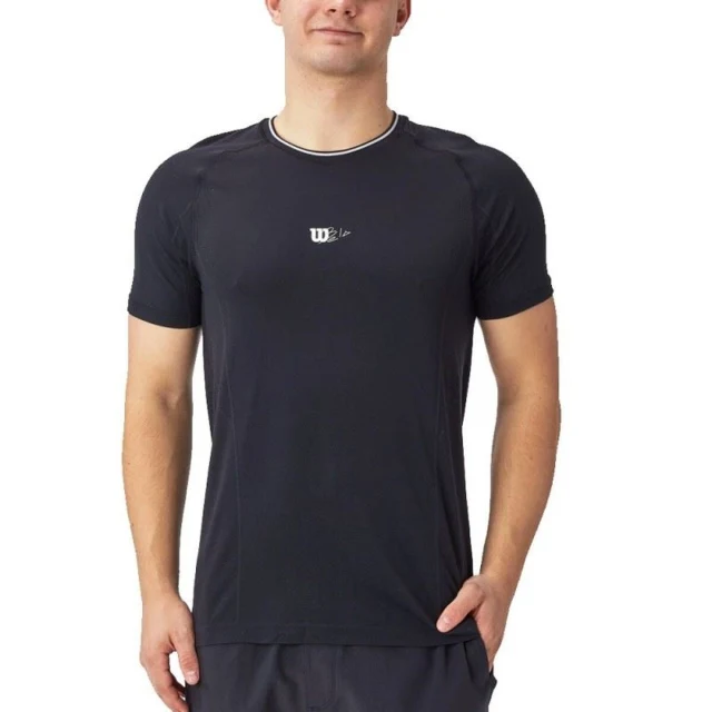 Men’s Short Sleeve T-Shirt Team Seamless Crew Black Padel