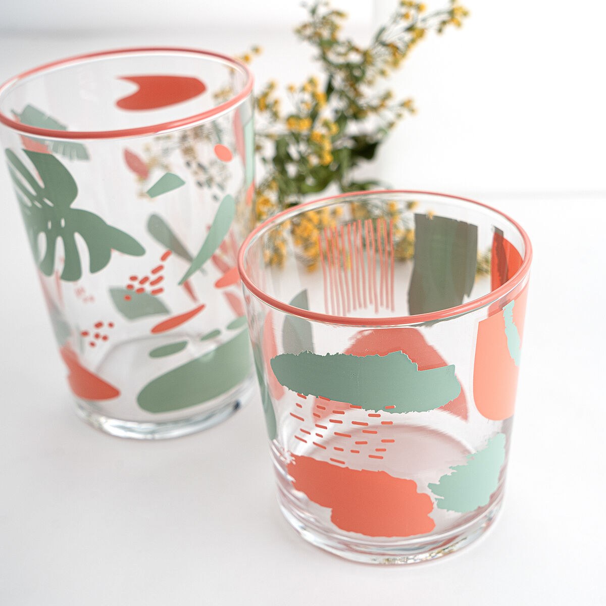 Glass Kaleido Multicolour Glass Abstract 380 ml (6 Units)