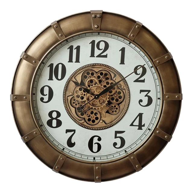 Wall Clock Golden Crystal Iron Loft 80 x 9,5 x 80 cm