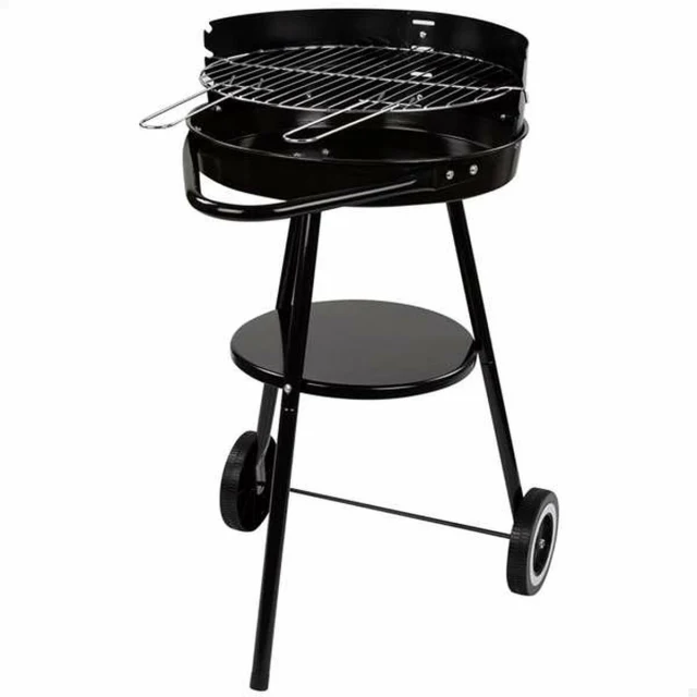 Coal Barbecue with Wheels Textilene 42 x 76,5 cm Black