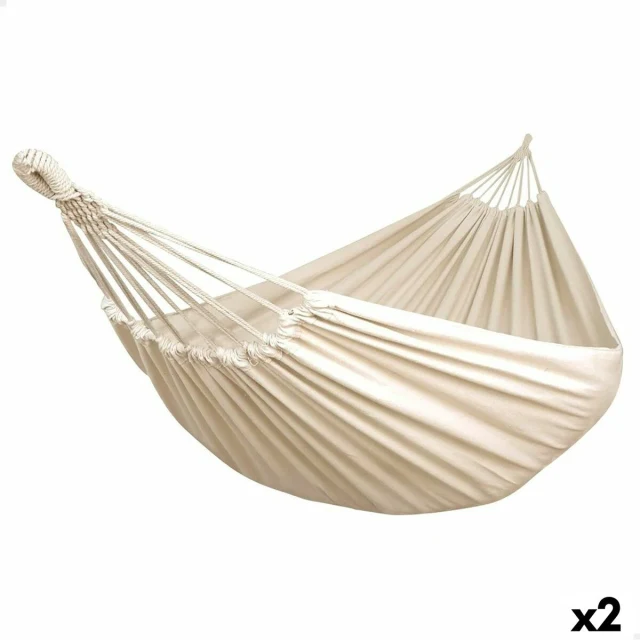 Hanging Hammock Beige 220 x 150 cm (2 Units)