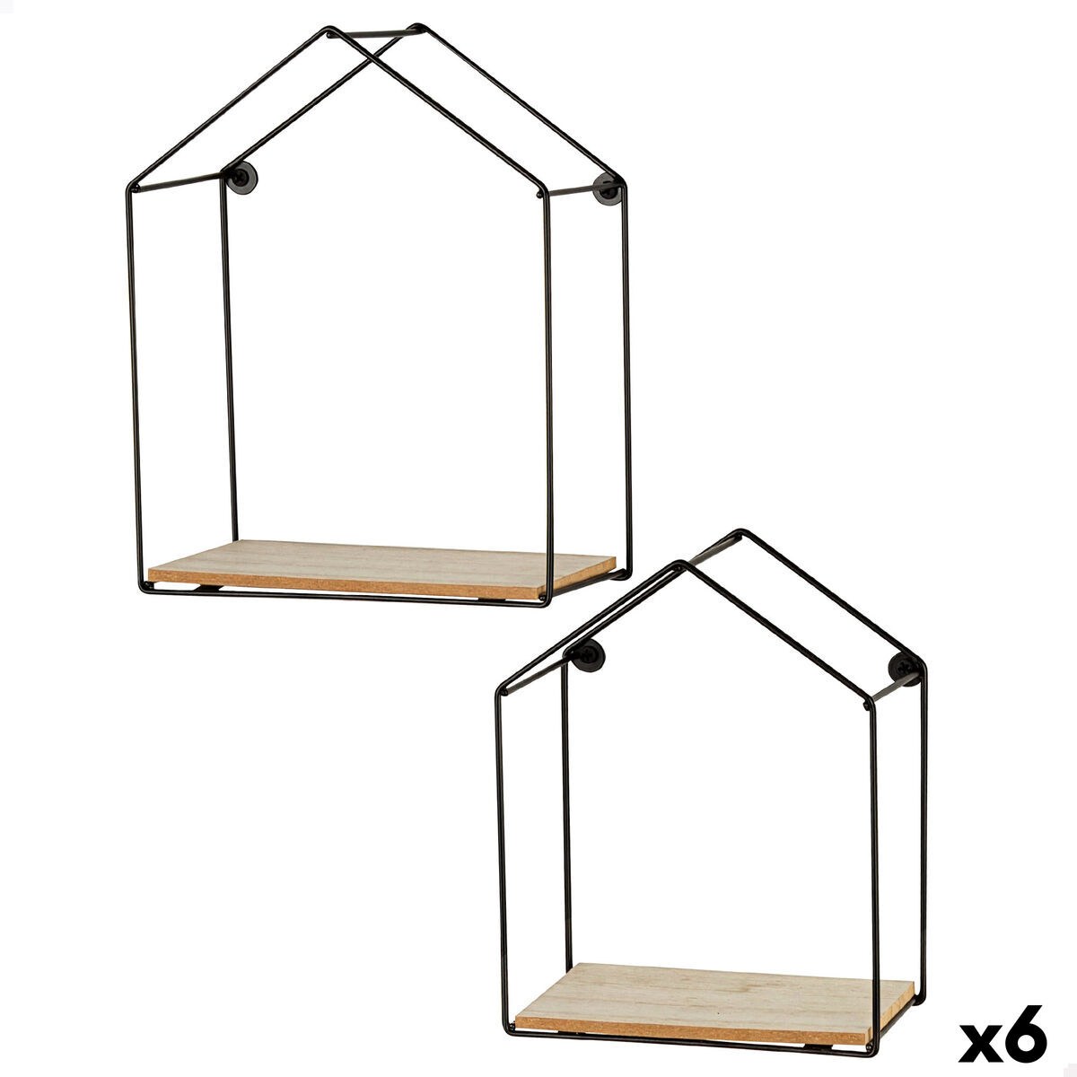 Shelves Iron MDF Wood 21 x 25 x 10 cm (6 Units)