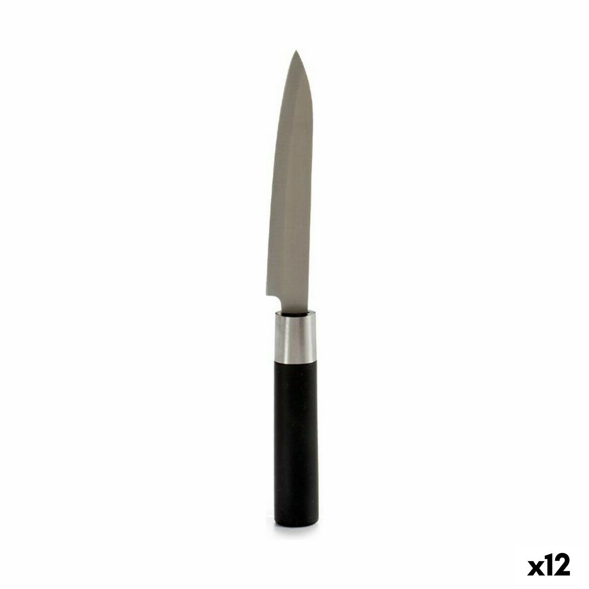 Kitchen Knife Black Silver Stainless steel Plastic 2,7 x 24,3 x 1,8 cm (12 Units)