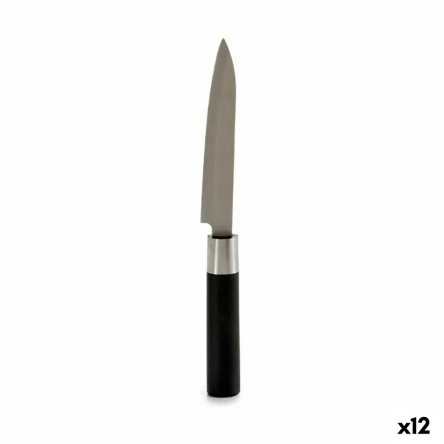 Kitchen Knife Black Silver Stainless steel Plastic 2,7 x 24,3 x 1,8 cm (12 Units)