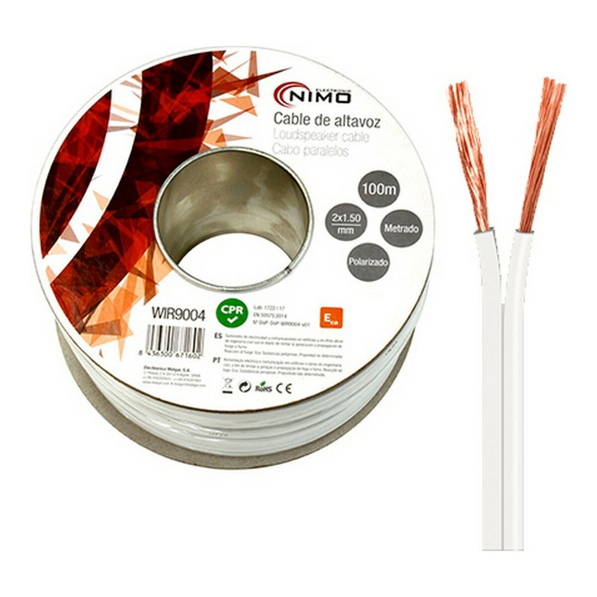 Speaker cable White 2 x 1,5 mm 2 x 1,5 mm