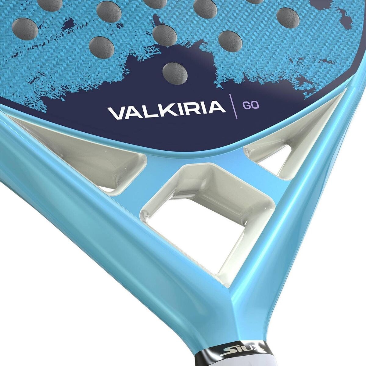 Padel Racket Valkiria Go 2025 Blue Pink Carbon fibre Charcoal EVA
