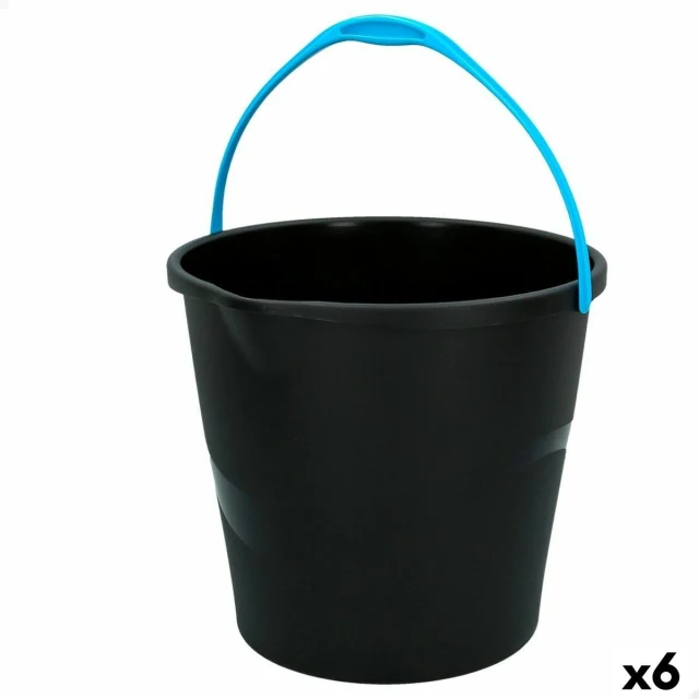 Bucket with Handle Black 10 L 29,5 x 26 x 28,5 cm (6 Units)