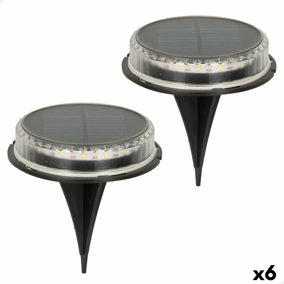 Set of solar garden lights 2 Pieces Plastic 12 x 13,5 x 12 cm (6 Units)