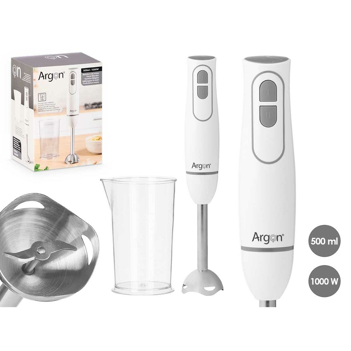 Hand-held Blender White Grey 1000 W