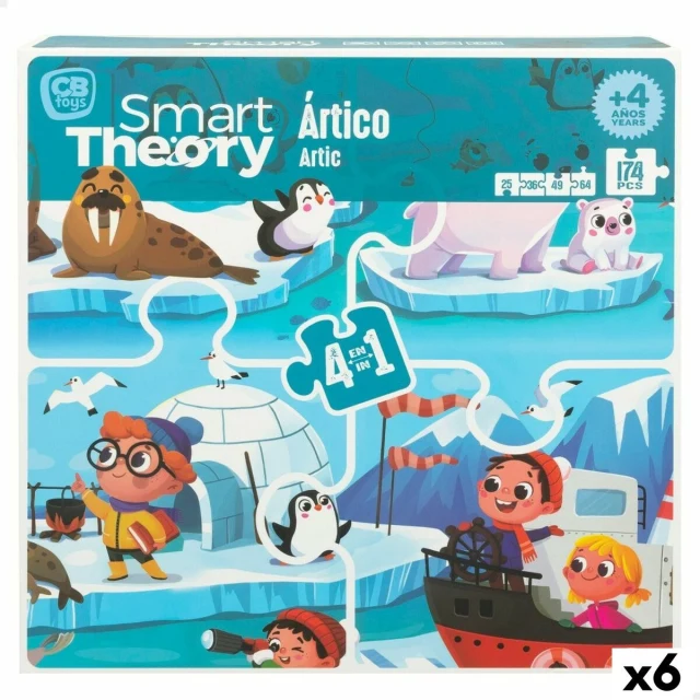 Child's Puzzle Artic 4-in-1 174 Pieces 136 x 34 cm (6 Units)