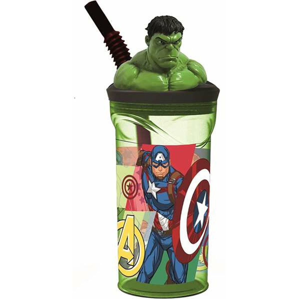Cup with Straw Seven Wonders Hulk 360 ml