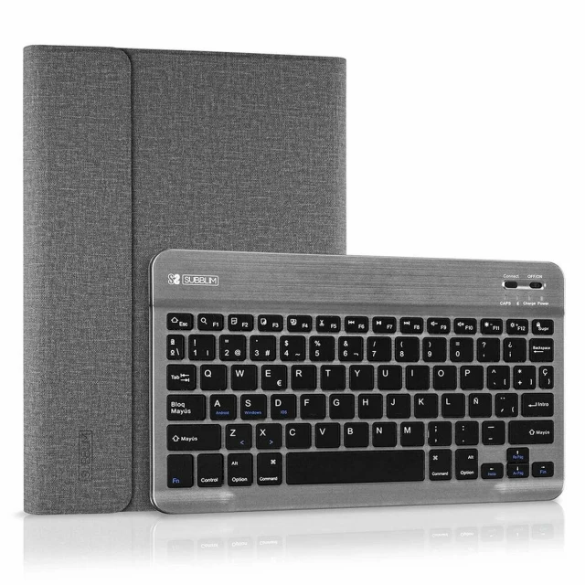 Case for Tablet and Keyboard SUB-KT2-BT0002 Grey Spanish Qwerty