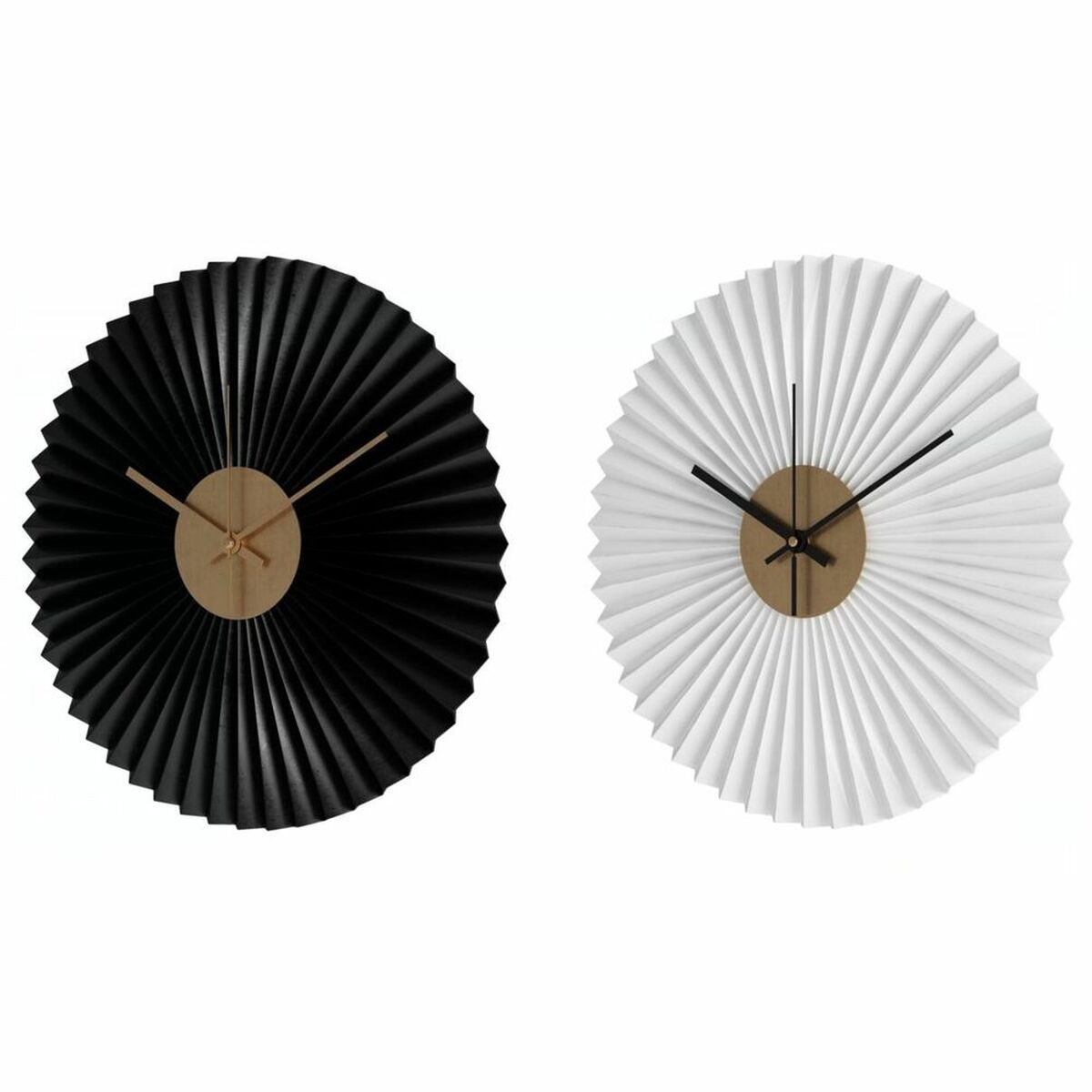 Wall Clock White Black White/Black Iron Plastic Modern 30 x 4 x 30 cm (2 Units)