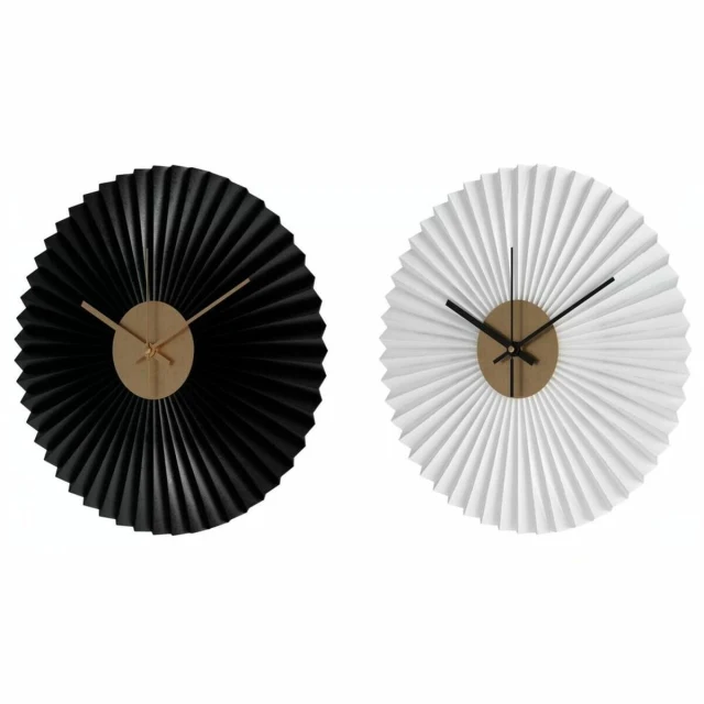 Wall Clock White Black White/Black Iron Plastic Modern 30 x 4 x 30 cm (2 Units)