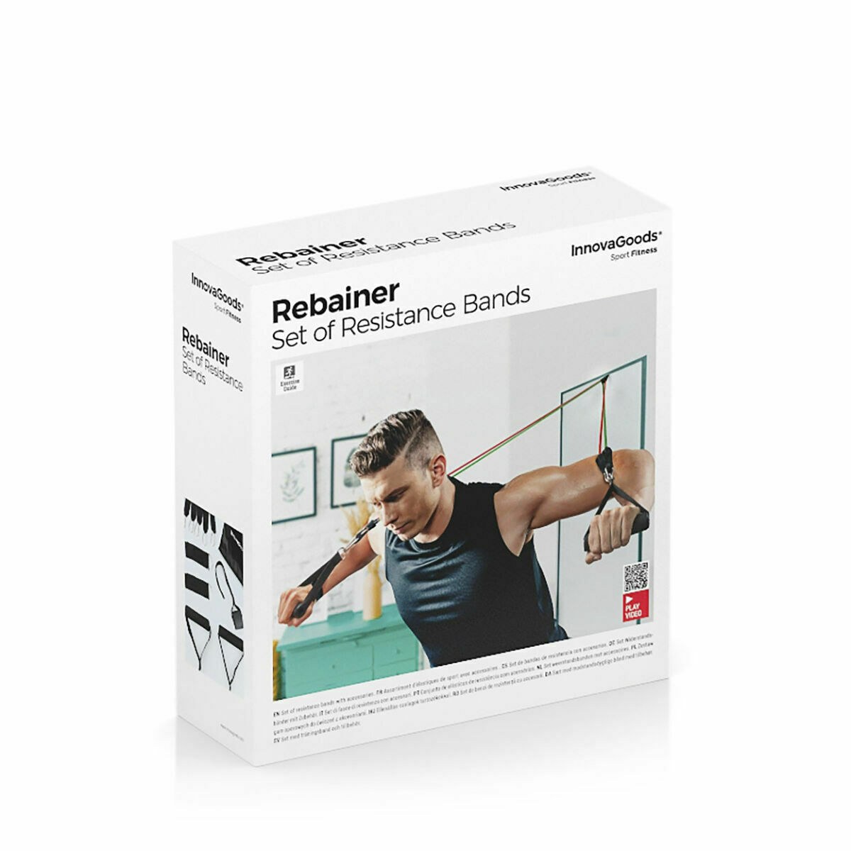 Pack Push-Up Board and Set of Resistance Bands with Accessories and Exercise Guide