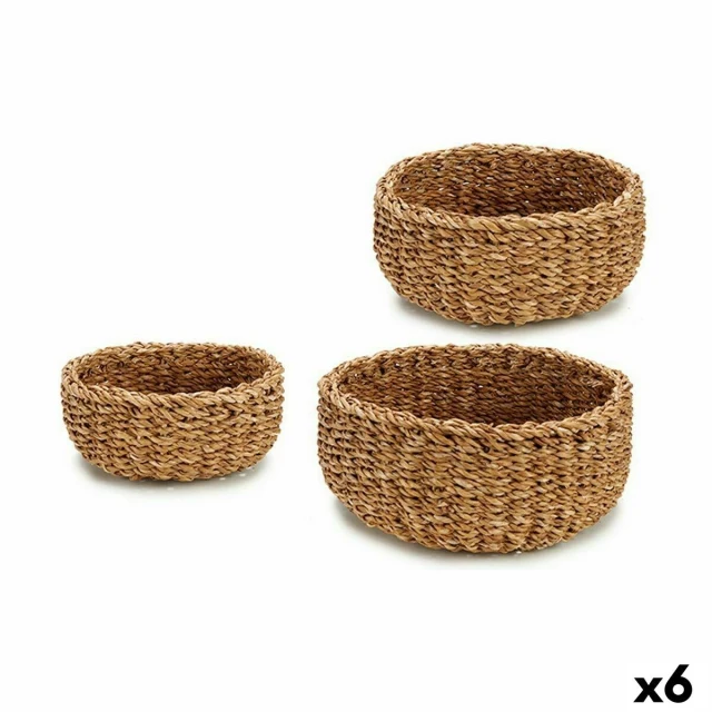 Set of Baskets Brown Marine algae 1 L 3 L 4,5 L (6 Units)