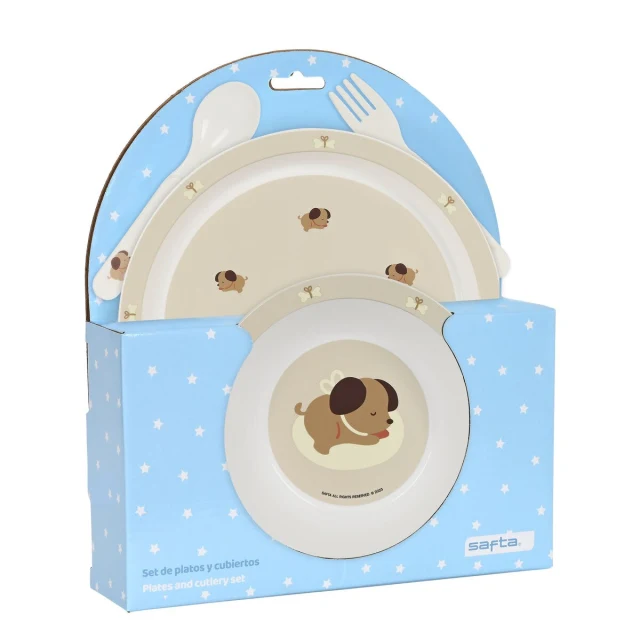 Dinnerware Set Puppy 22.5 x 26 x 5.5 cm (4 Pieces)