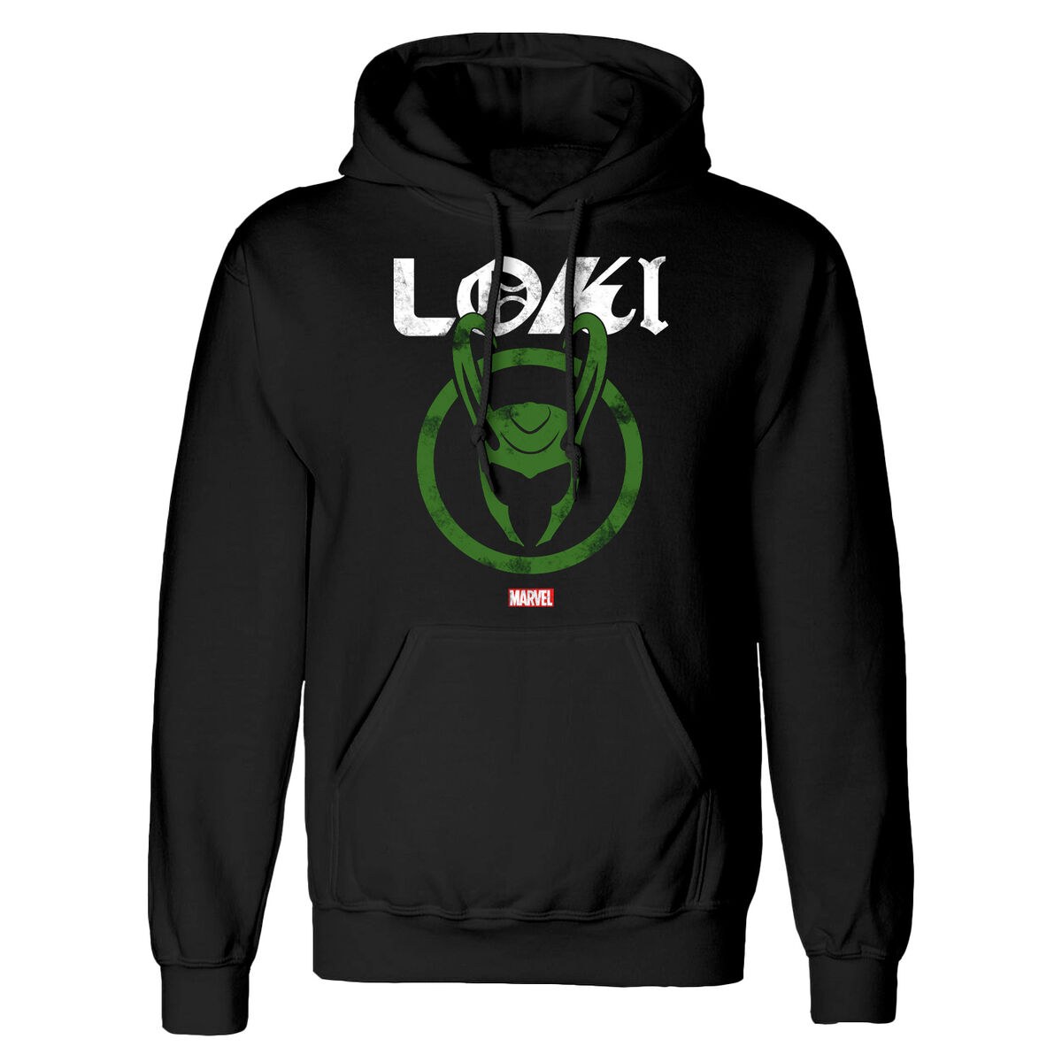 Unisex Hoodie Distressed Logo Black