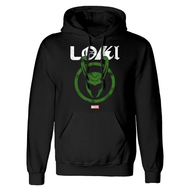 Unisex Hoodie Distressed Logo Black