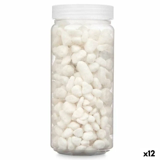 Decorative Stones White 8 - 15 mm 700 g 6,2 x 15,3 x 6,2 cm 6,5 x 15,8 x 6,5 cm (12 Units)