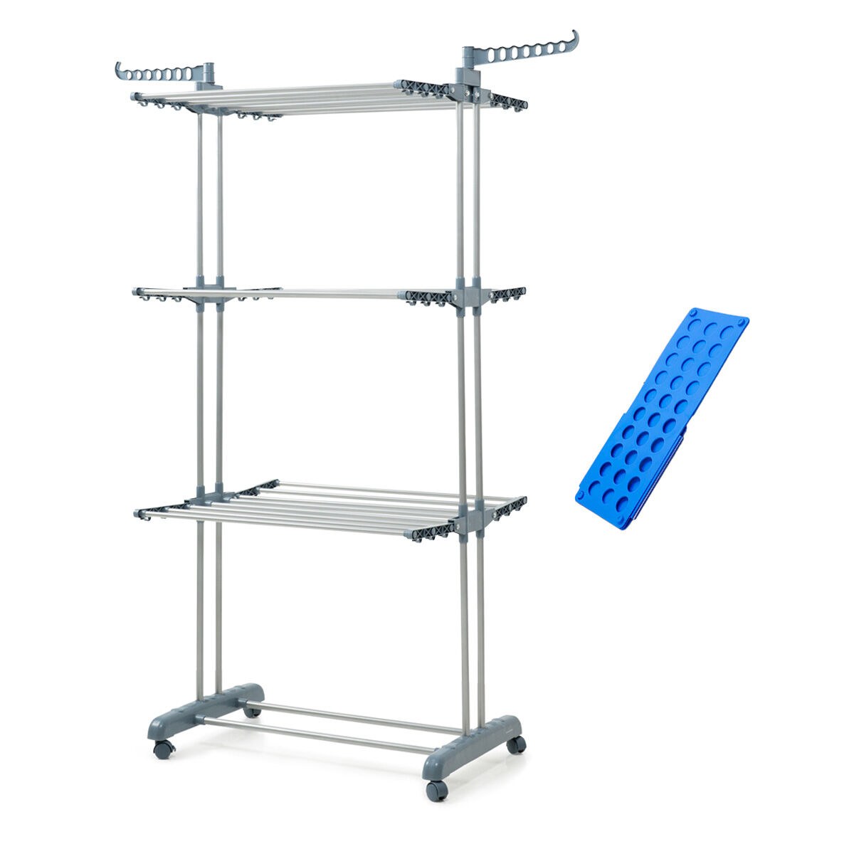 Pack Folding Vertical Clothes Dryer with Wheels and Clothes Folder