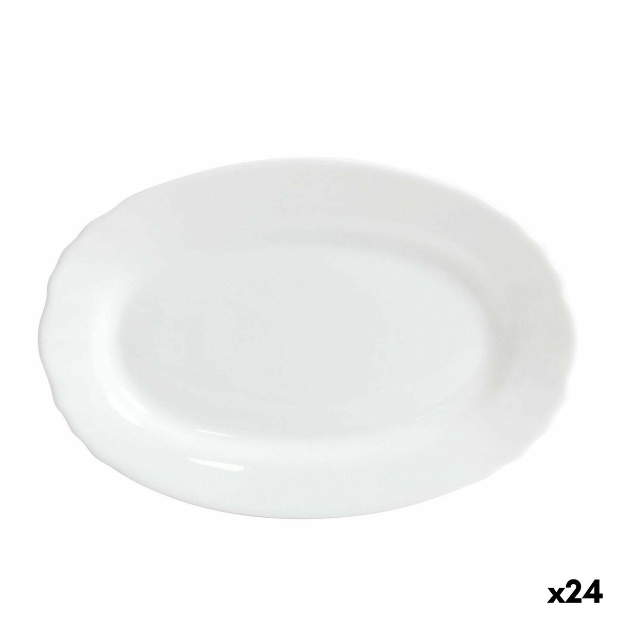 Serving Platter Ebro Glass Oval 23 x 15,5 x 2,1 cm (24 Units)