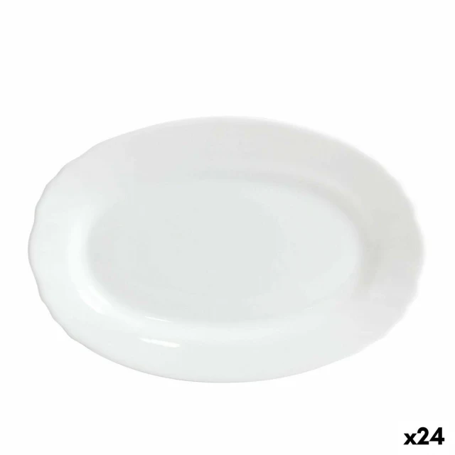 Serving Platter Ebro Glass Oval 23 x 15,5 x 2,1 cm (24 Units)