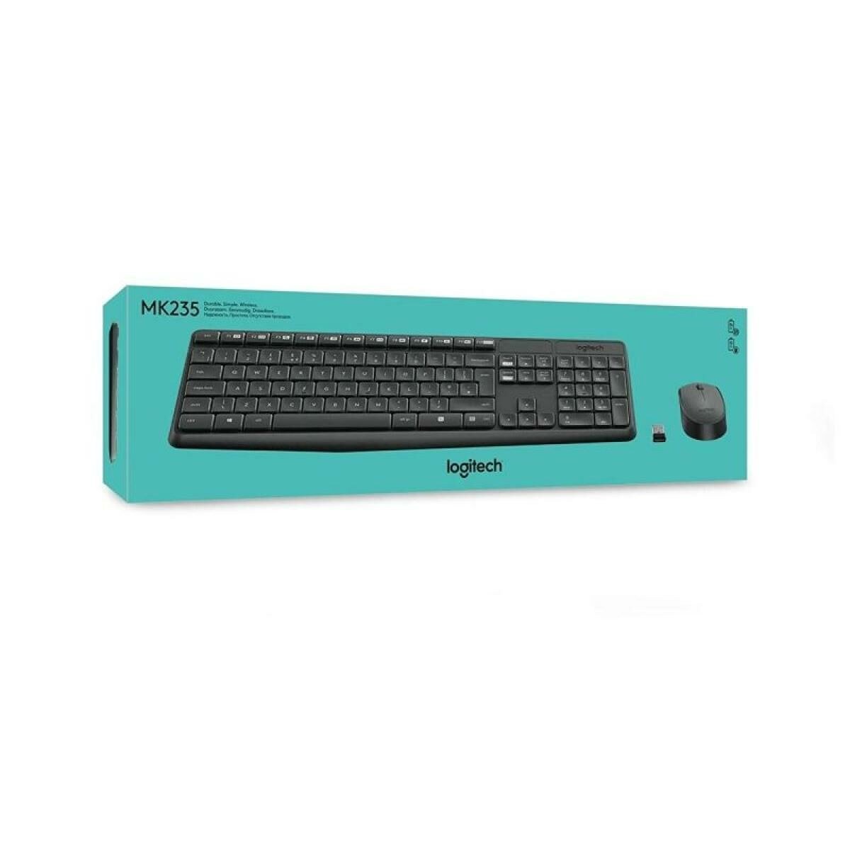 Keyboard and Wireless Mouse 920-007919 Black Grey Spanish Qwerty