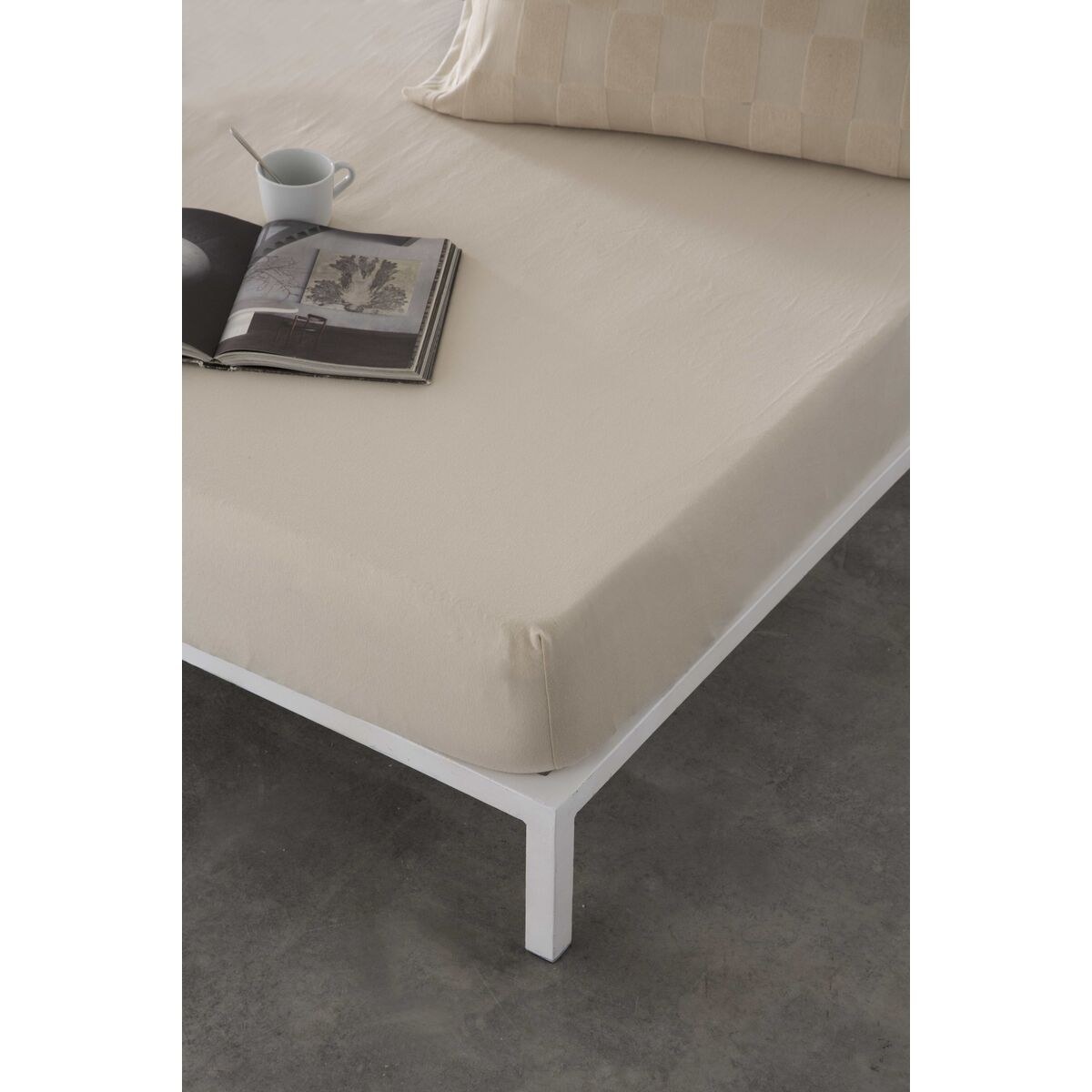 Fitted bottom sheet ELBA Beige 180 x 200 cm (Super king)