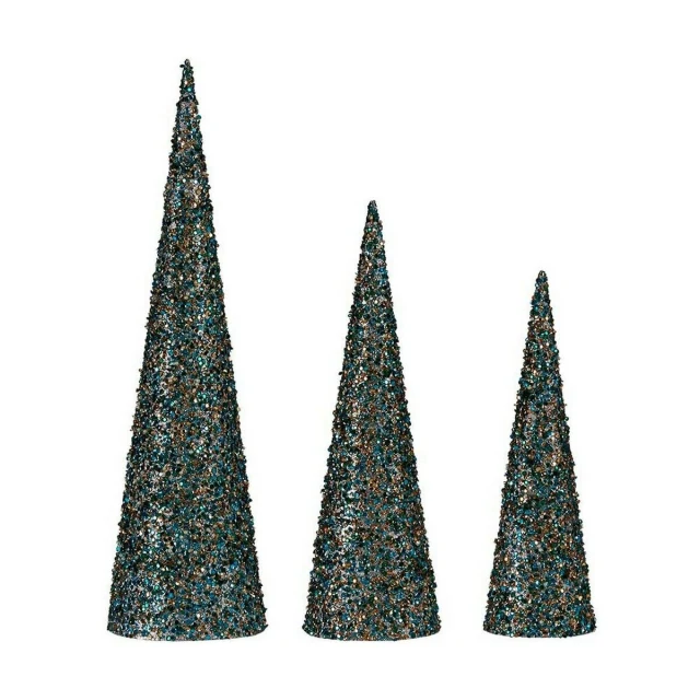 Christmas bauble Blue Golden Sequins Christmas 16,5 x 60 x 16,5 cm Cones
