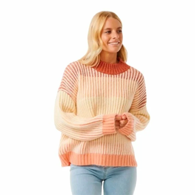 Women’s Sweatshirt without Hood Soleil Rib Knit Crew