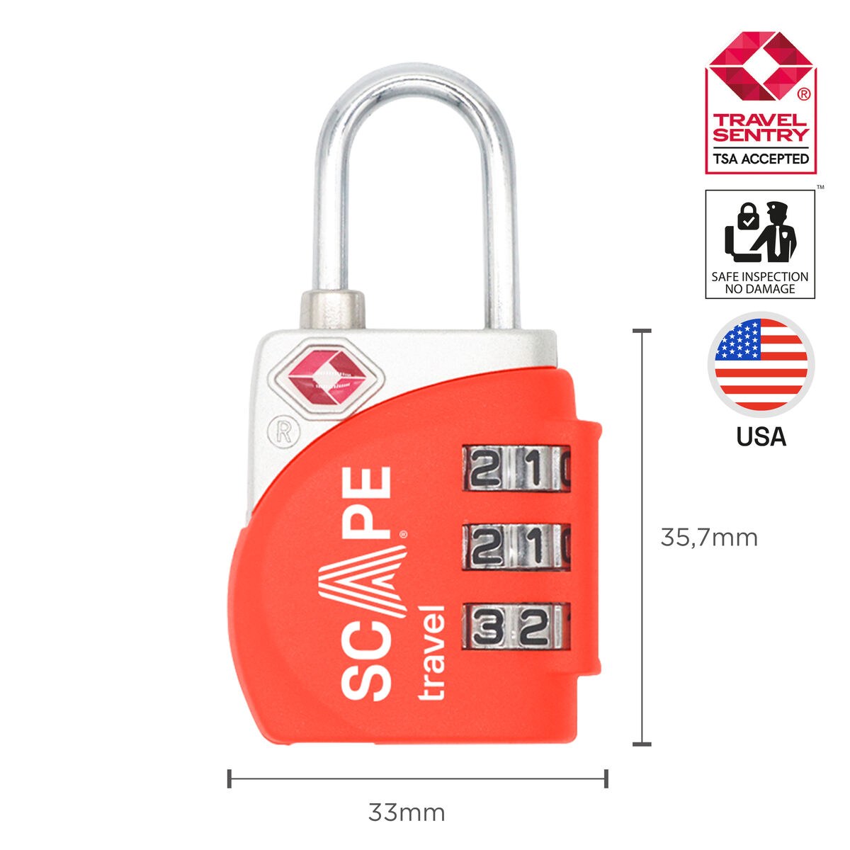 Combination padlock TSA-009