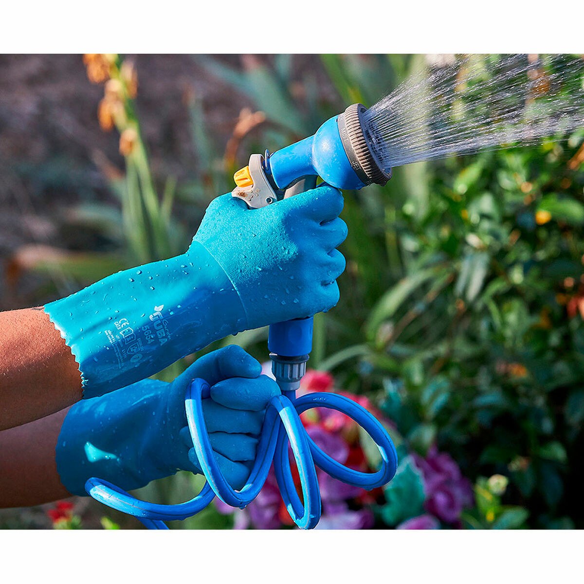 Work Gloves Blue PVC Garden