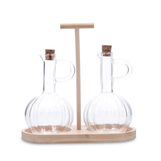 Oil and Vinegar Set Trend 21 x 9,5 x 20,5 cm Bamboo Brown