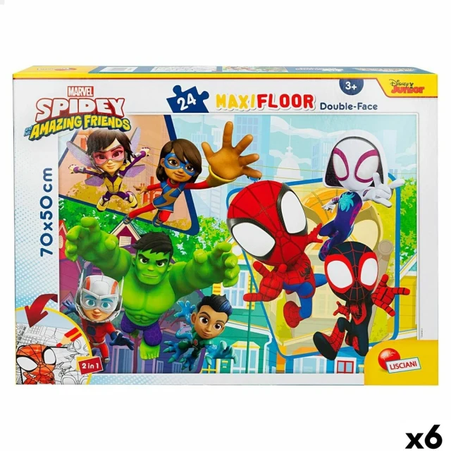 Child's Puzzle Double-sided 24 Pieces 70 x 1,5 x 50 cm (6 Units)