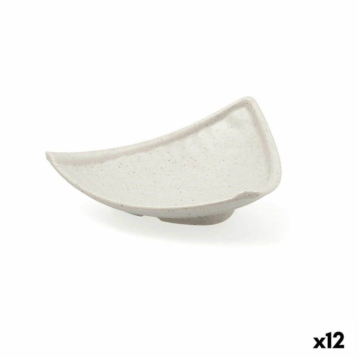 Plate Ikonic Triangular Grey Plastic Melamin 20,7 x 20 x 7 cm (12 Units) (Pack 12x)