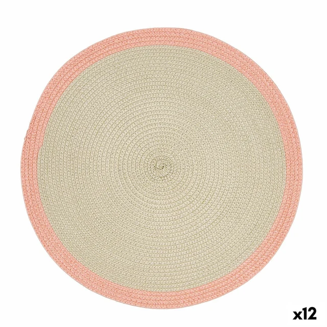 Place mat Kaleido Pink Plastic 38 cm (12 Units)