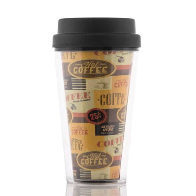 Glass with Lid Plastic 300 ml