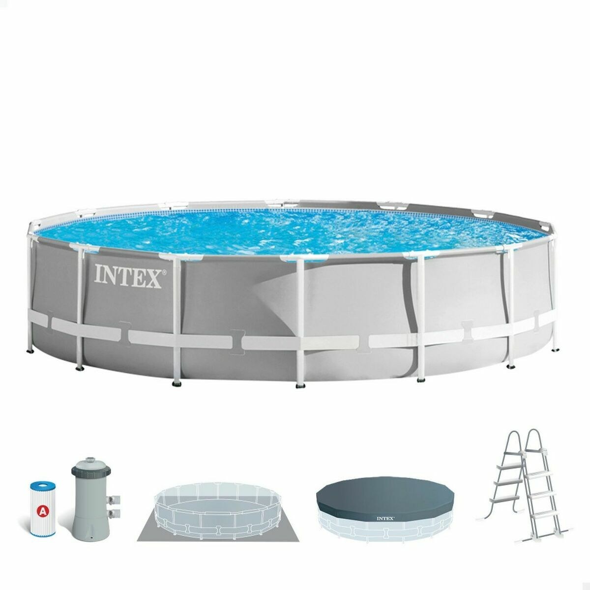 Removable pool Prism Frame 457 x 107 cm 14.614 l Grey