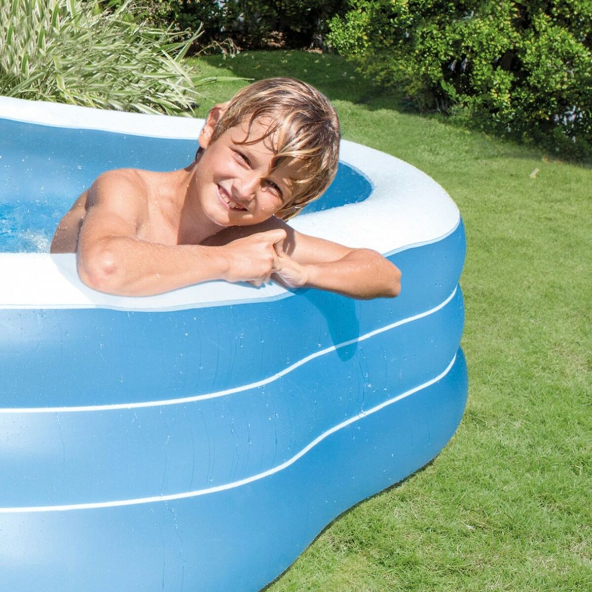 Inflatable pool Blue 1250 L 229 x 56 x 229 cm (2 Units)